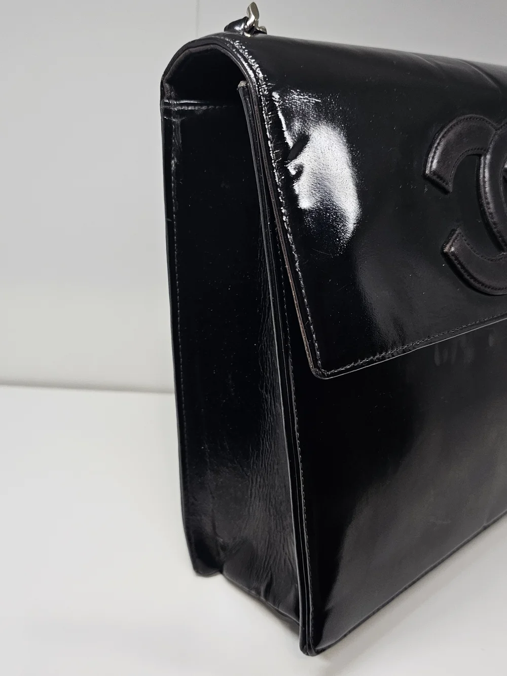 Chanel Black Patent Leather Shoulder Bag